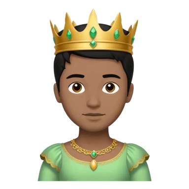 Brown prince with black hair and light green dress sticker