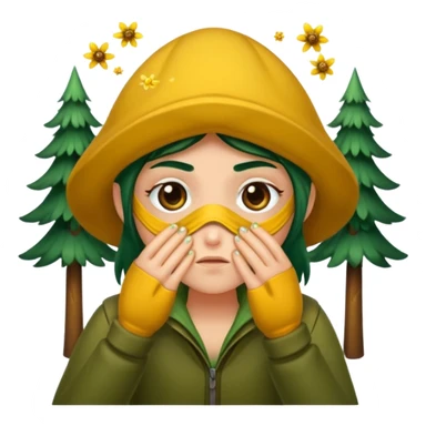 forest rogue rubbing eyes with pollen sparkles sticker