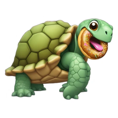 Une tortue avec une carapace en donut  sticker