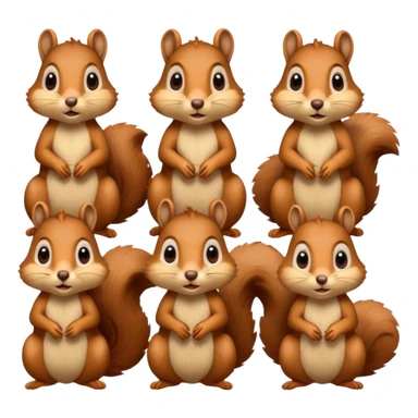 6 squirrels looking and amazed with awe sticker