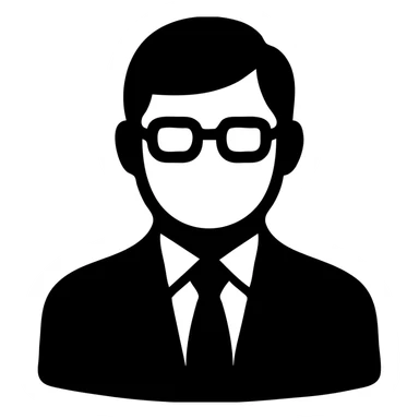 Indian finance bro with glasses, suit and tie, solid filled icon sticker