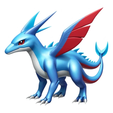 Iridescent shiny cyan red Palkia-Dialga-Latios-Latias-Salamence-Cresselia-fusion  sticker