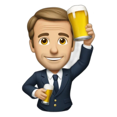 Macron qui boit une bière  sticker