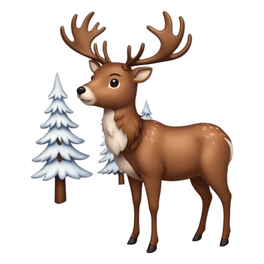 create some realistic christmas raindeers pausing sticker