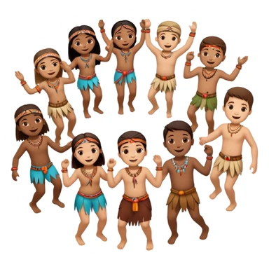 tribals dancing holding hands dancing in a circl sticker