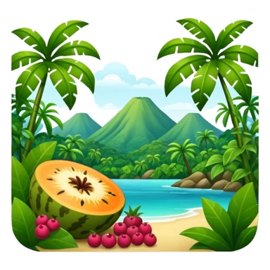 tropical jungle fruit landscape sticker