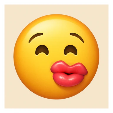yellow face emoji with ombre lips sticker