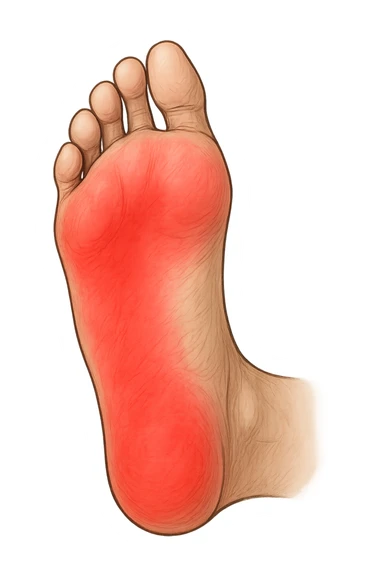 Piede con rossore sotto la pianta sticker