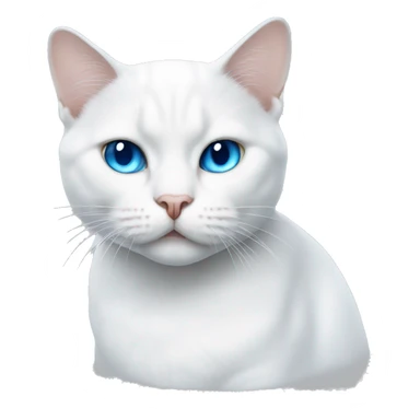 White cat with blue eyes gangster  sticker