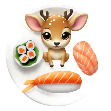 Baby deer with sushi sticker