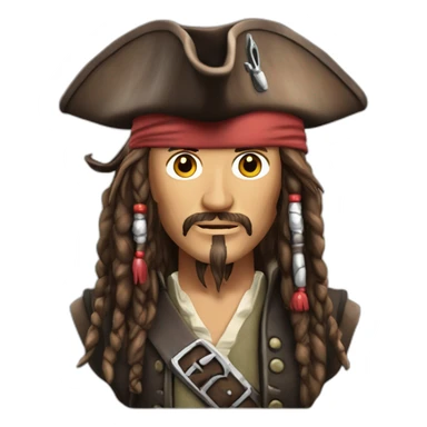 Jack Sparrow 3d ,морщины детализация sticker