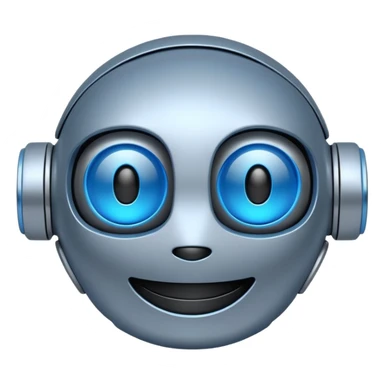 chat window with a smiling robot face sticker
