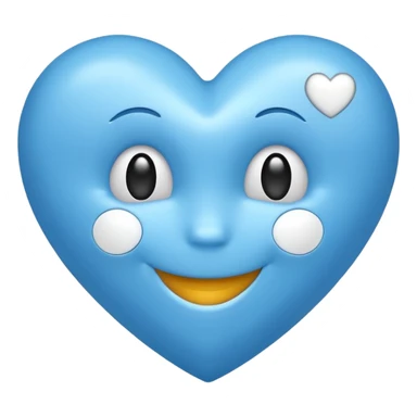 blue heart with a smiley face sticker