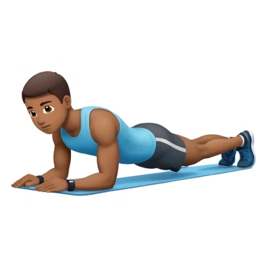 persona haciendo plancha gimnasio con los codos en el suelo sticker