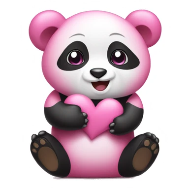 pink panda sending hugs sticker