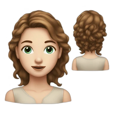 Young women with brown hair blue eyes small freckles  sticker
