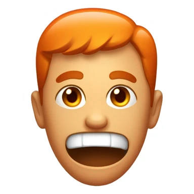 Phone are A reddish-orange face with furrowed eyebrows, tongue stuck out. Sweat. sticker