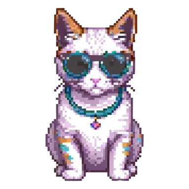 cat with cool sunglasses sticker