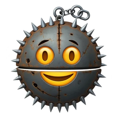 iPhone text message emoji size ball, and chain with spikes sticker