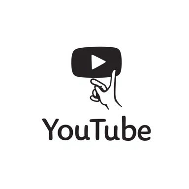 YouTube logo, simple and recognizable sticker