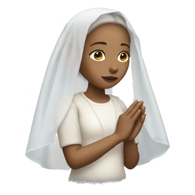 Light skin girl praying with white veil  sticker