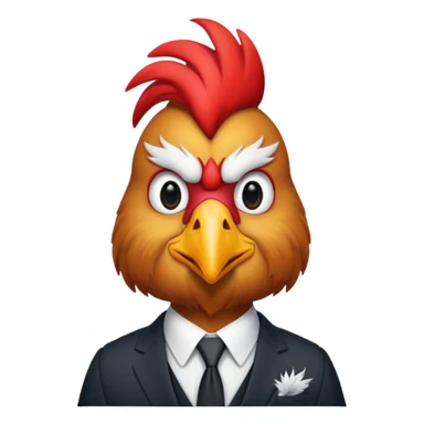 rooster with tie & suit sticker