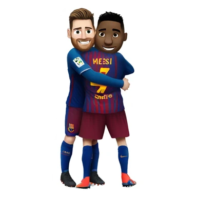 messi hugging cr7 sticker