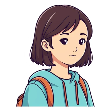 Brunette girl sticker