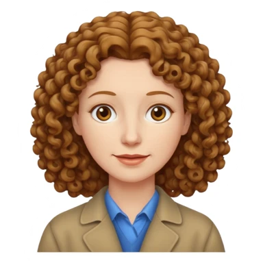 really long hair light brown curly pale skin middle age but really long hair sticker