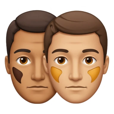 a man with two faces, half of the face looking right, half of the other part looking left sticker