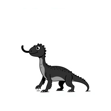 A komodo dragon walking with its tongue out, simple hand-drawn style sticker