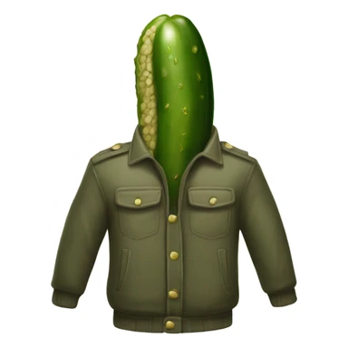 Pickle with a jacket on sticker
