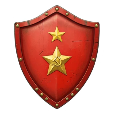 generate a very realistic shield with the USSR flag sticker
