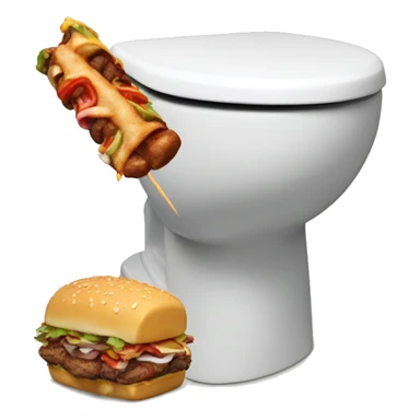 Skibidi toilet eating a kebab sticker