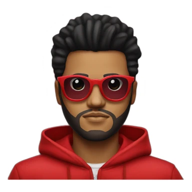the weeknd red costume with glasses sticker