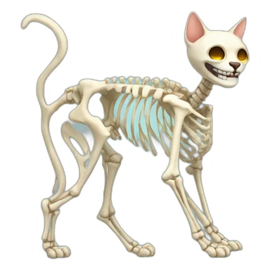 Cat's-skeleton sticker