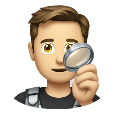 Elon musk holding magnifier sticker