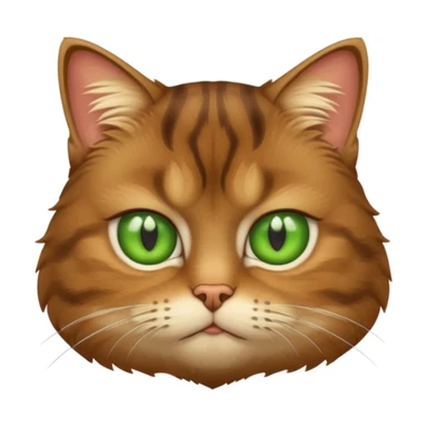 a fluffy brown tabby cat  face who is very grumpy sticker
