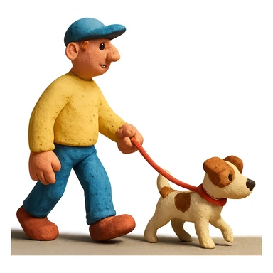 a man walking a Jack Russell Terrier sticker