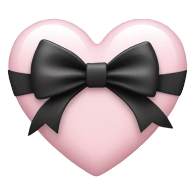 light pink heart with a black bow  sticker