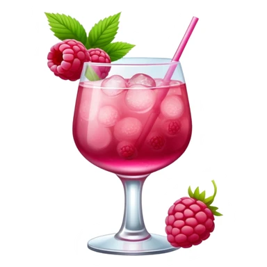 Pink raspberry cocktail drink sticker