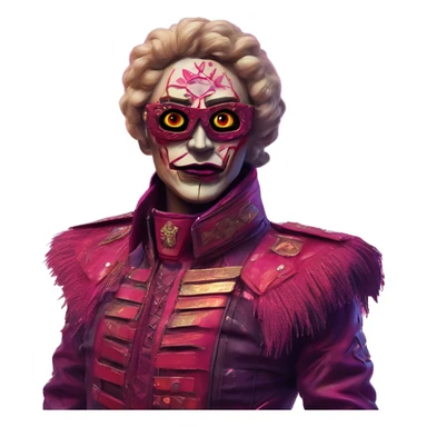 Synthwave communist in Lordi style, oil paint, epic eyes, intricate lips, exquisite pose, beautiful, desirable, logical, Midsommar  sticker