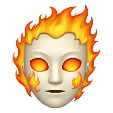 featureless head with fire, no eyes, no mouth, blank face sticker