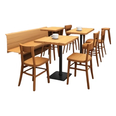 generate realistic detailed coffee shop in 3d style sticker