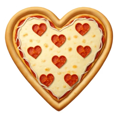 Heart shape pizza sticker