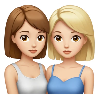 Two women flirting, one with short brown hair and the other with long blonde hair sticker