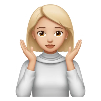 girl holding neck with hands sticker