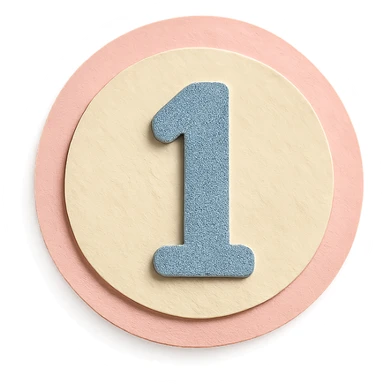 soft pastel simple number icon for bullet journal with a pink border sticker
