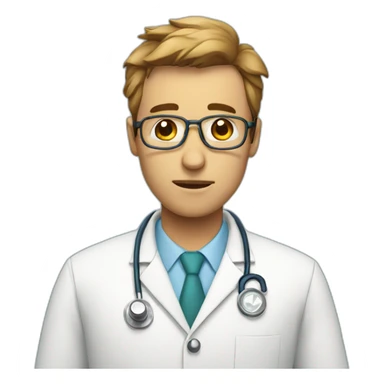 Doctor in stress sticker