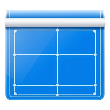 Clean white icon of a blank blueprint or empty document with light outlines, minimalist vector style, transparent background. sticker